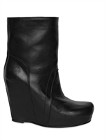 RICK OWENS - 130MM CALFSKIN WEDGE BOOTS - BLACK