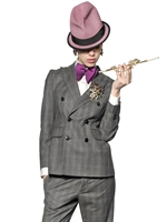 DSQUARED - CHECKED WOOL FLANNEL JACKET - GREY  MELANGE
