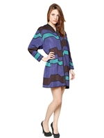 M MISSONI - THICK VISCOSE PUNTO MILANO OVERSIZE COAT - PURPLE