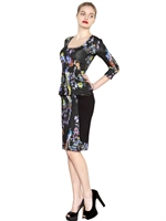 JUST CAVALLI - TOP IN JERSEY DI VISCOSA STRETCH - NERO