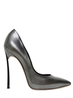CASADEI - 110MM GLOSSY PATENT POINTED PUMPS - GREY