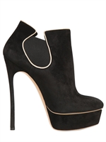 CASADEI - 150MM SUEDE LOW BOOTS - BLACK