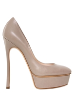 CASADEI - 150MM CALFSKIN PLATFORM PUMPS - BEIGE