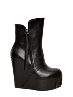 BB BRUNO BORDESE WASHED - 130MM NAPPA LEATHER WEDGE BOOTS - BLACK