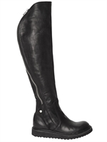 CINZIA ARAIA - 20MM ZIPPED HIGH CALFSKIN BOOTS - BLACK