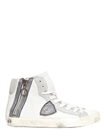 PHILIPPE MODEL - SUEDE HIGH TOP SNEAKERS - WHITE