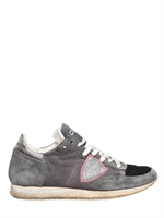 PHILIPPE MODEL - SUEDE & TECHNO FABRIC SNEAKERS - GREY