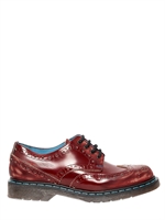 PHILIPPE MODEL - BROGUED LEATHER DERBY LACE-UP SHOES - RED
