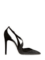 RENE CAOVILLA - 105MM SUEDE & SWAROVSKI PUMPS - BLACK