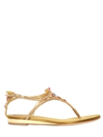RENE CAOVILLA - 20MM CALF & SWAROVSKI SANDALS - LIGHT GOLD