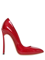 CASADEI - 120MM PATENT LEATHER BLADE ONE PUMPS - CHERRY