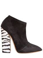 CASADEI - 120MM SUEDE & PONYSKIN LOW BOOTS - BLACK