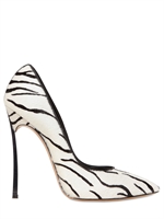 CASADEI - 120MM ZEBRA PRINTED PONYSKIN PUMPS - BLACK/WHITE