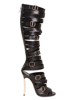 CASADEI - 120MM CALF CAGE BELTED BLADE ONE - BLACK