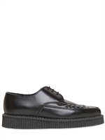 UNDERGROUND - BRUSHED CALFSKIN POINTY LACE-UP SHOES - BLACK