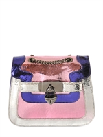 MOSCHINO CHEAP&CHIC - BABY NENSI CRACKLED METALLIC LEATHER BAG - MULTI