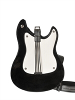 MOSCHINO CHEAP&CHIC - PUNK & ROLL GUITAR PATENT SHOULDER BAG - BLACK/WHITE