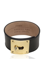 FENDI - BRACCIALE IN PELLE - NERO/ORO
