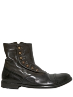 OFFICINE CREATIVE - 20MM DYED WASHED LEATHER BOOTS - GREEN/BLACK