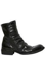 OFFICINE CREATIVE - BRUSHED WASHED WRINKLED LOW BOOTS - BLACK