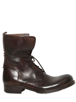 OFFICINE CREATIVE - BRUSHED VINTAGE LEATHER LACE-UP BOOTS - MORO
