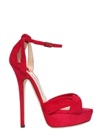JIMMY CHOO - 145MM GRETA SUEDE SANDALS - RASPBERRY