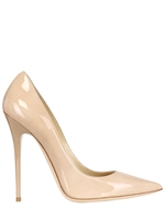 JIMMY CHOO - 120MM ANOUK PATENT POINTED PUMPS - NUDE