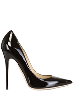 JIMMY CHOO - 120MM ANOUK PATENT POINTED PUMPS - BLACK