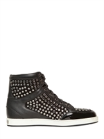 JIMMY CHOO - 20MM TOKYO CALF & SWAROVSKI SNEAKERS - BLACK