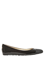 JIMMY CHOO - WHIRL GLITTER AND PATENT BALLERINA FLATS - BLACK