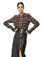GIVENCHY - CHECKED COTTON/WOOL FLANNEL SHIRT - MULTI