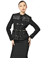 GIVENCHY - NAPPA & LAMA WOOL JACKET - BLACK