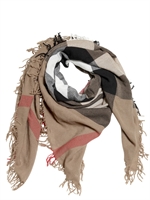 BURBERRY - SCIARPA IN LANA EXTRAFINE STAMPA CHECK - CHECK/DARK TAN