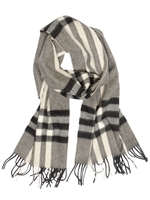 BURBERRY - SCIARPA IN CASHMERE CHECK - CHECK/CHARCOAL
