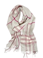 BURBERRY - SCIARPA IN CASHMERE CHECK - CHECK/ROSE