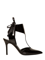 SALVATORE FERRAGAMO - 85MM RUBYE PATENT LEATHER POINTED PUMPS - BLACK