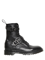 DR.MARTENS - HAMMERED LEATHER BOOTS - BLACK
