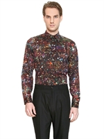 PAUL SMITH - SLIM FIT PRINTED COTTON POPLIN SHIRT - MULTI