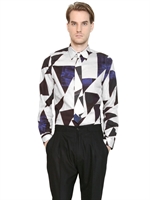 PAUL SMITH - SLIM FIT PRINTED COTTON POPLIN SHIRT - PALE PINK/BLACK