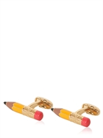PAUL SMITH - ENAMELED BRASS MINI PENCIL CUFFLINKS - MULTI/GOLD