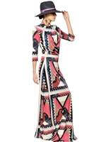 ETRO - LANGES, BEDRUCKTES KLEID AUS VISKOSEJERSEY - MULTI