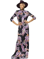 ETRO - LANGES, BEDRUCKTES KLEID AUS VISKOSEJERSEY - MULTI