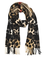 BURBERRY - SCIARPA IN CASHMERE STAMPA LEOPARD - LEOPARDO