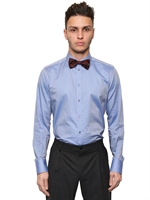 DOLCE & GABBANA - GOLD FIT COTTON TWILL SHIRT - SKY