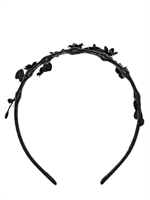 RED VALENTINO - MULTI FLOWERS TAFFETA' HEADBAND - BLACK