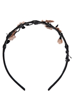 RED VALENTINO - MULTI FLOWERS TAFFETA' HEADBAND - BLACK/ROSE