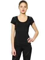 ADIDAS BY STELLA MCCARTNEY - TOP IN TECHNO JERSEY - NERO