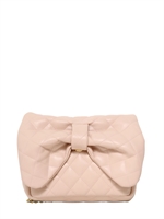 RED VALENTINO - BOW QUILTED FAUX LEATHER MINI BAG - NUDE