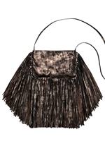 BARBARA BONER - GINGER EASY LAMINATED LEATHER BAG - BLACK/GOLD