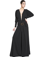 PIERRE BALMAIN - STRETCH-KLEID AUS VISKOSEJERSEY MIT V-AUSSCHNITT - SCHWARZ
